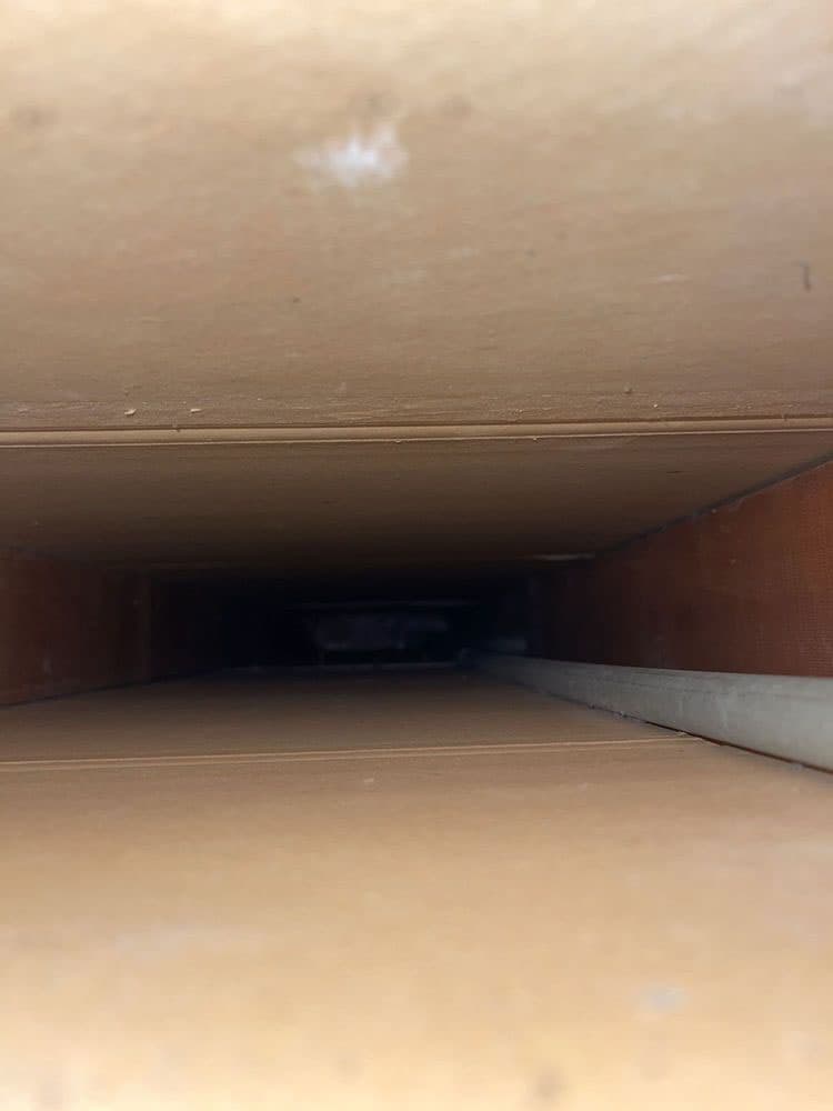 Residential air duct after professional cleaning